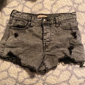 black denim shorts